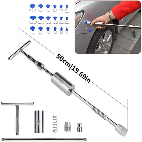 Outil de réparation automatique outils de réparation de Dent de voiture Kit d'extracteur de Dent 2 en 1 marteau à glissière marteau inversé onglets de colle ventouses extracteur de Dent de voiture ► Photo 1/6