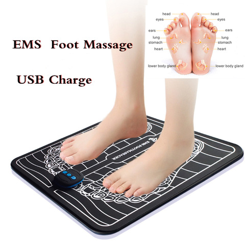 Tapis de Massage électrique pour les pieds, stimulateur musculaire, améliore la Circulation sanguine, soulage les douleurs, chargeur USB ► Photo 1/6