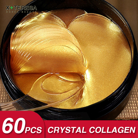 Patchs oculaires en or précieux 24K, Hydrogel coréen, Anti-vieillissement, vert, Anti-rides, masque pour cernes, sacs dissolvant, 60 pièces ► Photo 1/6