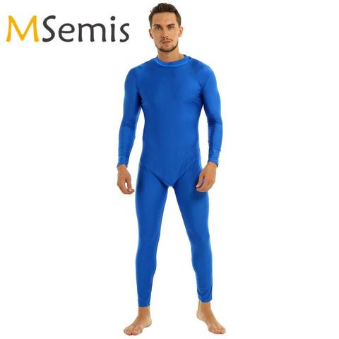 Costume de danse Leotard pour hommes, combinaison moulante de gymnastique, Yoga, cyclisme, sport, manches longues ► Photo 1/6