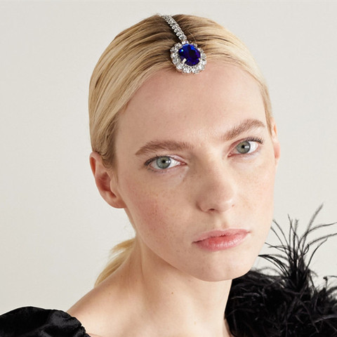 Pince à cheveux avec strass pour femmes, barrette perlée, colorée, chaîne de cheveux en cristal, accessoires pour mariage ► Photo 1/6