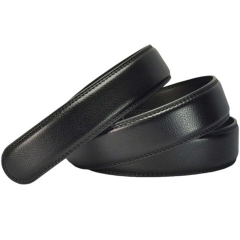 Luxe hommes en cuir automatique ruban taille sangle ceinture sans boucle noir 3.5cm * 110-120cm Offre Spéciale ► Photo 1/6