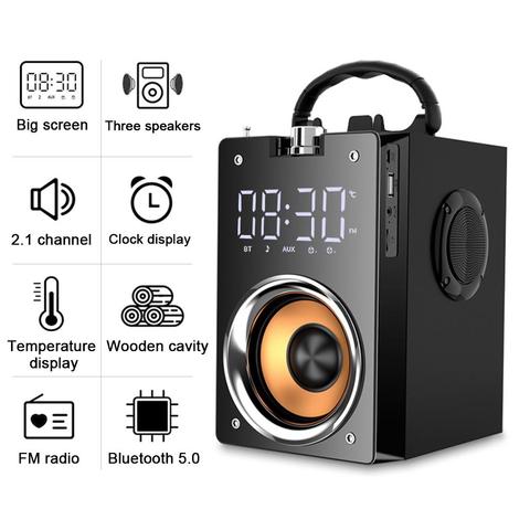 Haut-parleur Bluetooth Portable, haute puissance, sans fil, stéréo, caisson de basses lourd, Support de boîte de son, Radio FM, TF, AUX, USB ► Photo 1/6