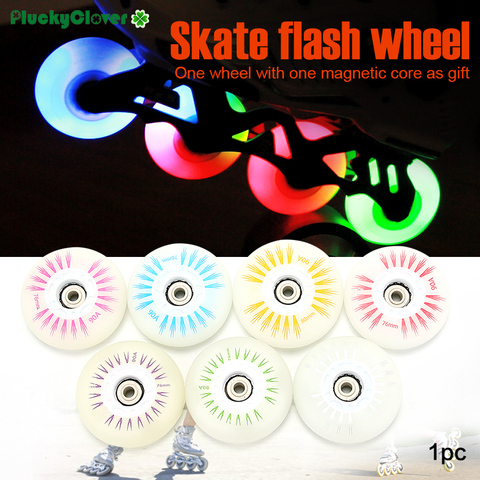 Roue à roulettes clignotantes, 60/64/68/70mm, 1 pièce, pour Slalom Freestyle, brillante, 1 pièce ► Photo 1/6