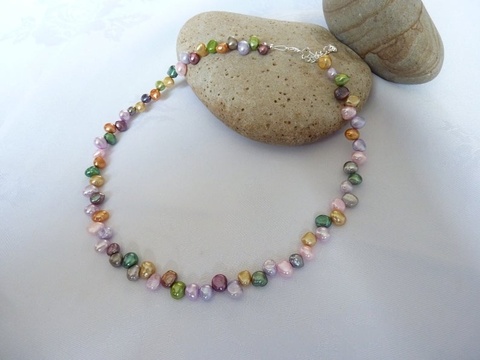 Collier de perles d'eau douce Baroque multicolore ► Photo 1/2