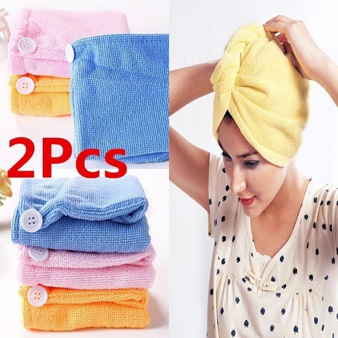 Chapeau en microfibre pour le bain, sèche-cheveux, accessoire de bain pour femme, couleur aléatoire, à séchage rapide ► Photo 1/6