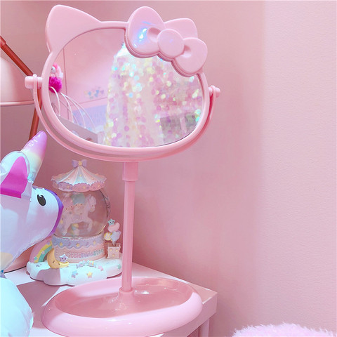 1pc mignon nouveau rose dessin animé miroir dessin animé maquillage bureau miroir pour les filles ► Photo 1/5