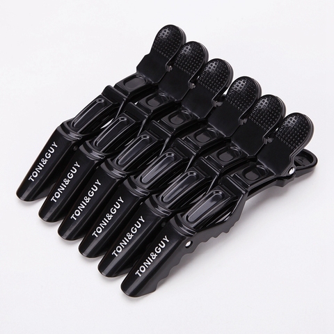 6 pièces/lot pince à cheveux en plastique pinces de coiffure griffe cheveux Section Clips poignée coupe barbiers pour Salon accessoires de coiffure ► Photo 1/6