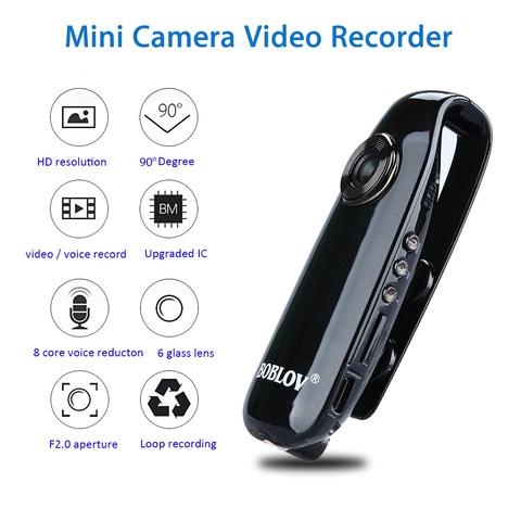 Boblov Mini caméra HD 1080P 007 caméscopes numériques DVR enregistrement en boucle Dashcam détecteur de mouvement moniteur bébé ► Photo 1/6