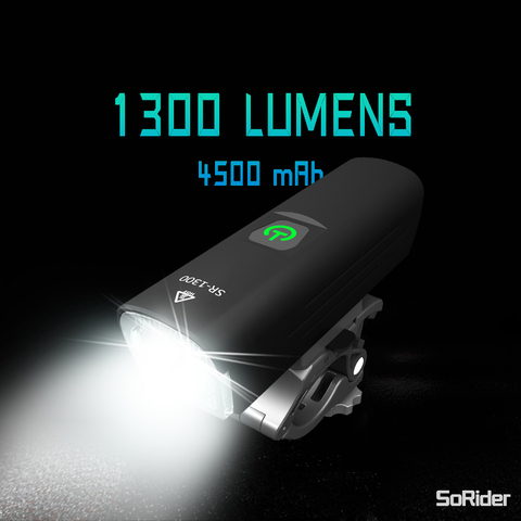 SoRider vélo lumière 1300 Lumens vélo haute luminosité multi-fonction USB Rechargeable route vtt cyclisme sécurité avant lumières ► Photo 1/6