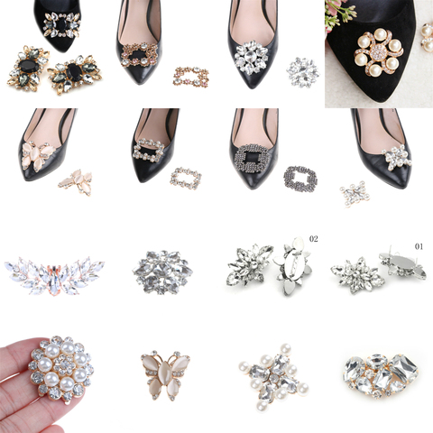 Chaussures à boucle en cristal pour femmes, 16 Types, Clips de chaussures, décoration, breloques de mariée, accessoires de mode ► Photo 1/6