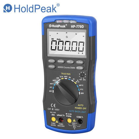 HoldPeak multimètre numérique pour testeur de courant Ohm, haute précision, HP-770D points, à intervalle automatique, True RMS, 40000 points, NCV AC DC ► Photo 1/6