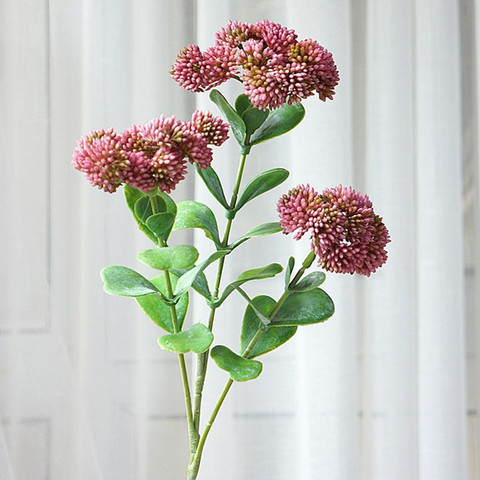 Branche de fruit en plastique avec feuilles vertes, fleurs artificielles, fausses plantes pour décoration de mariage maison ► Photo 1/3