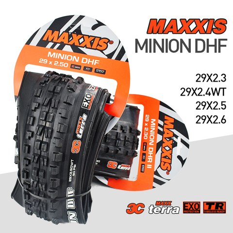 MAXXIS Tubeless prêt 29*2.3 29*2.6 pneu de vélo 29*2.4 29*2.5 DH VTT pneu pliant pneus TLR en bas de la colline MINION DHF DHR ► Photo 1/6