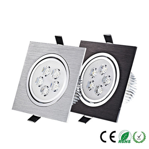 1 pièces led vers le bas lumière carrée 9W 12W 15W 21W led Downlight à intensité réglable encastré led plafonnier lampe pilote de AC85-265V intérieur ► Photo 1/6