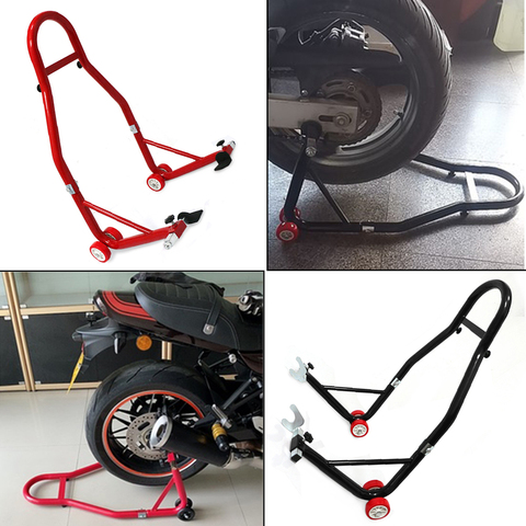 Ensemble complet de moto avant et arrière Support de roue Support de roue Auto atalon Support cadre pneu réparation outil bras oscillant ascenseur ► Photo 1/6