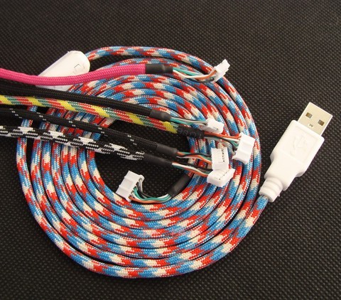 Câbles de souris Paracord personnalisés, bouclier magnétique doux pour Microsoft IO1.1 Shark IE3.0, connecteur d'ordinateur pieds gratuits, 1200dpi, 2m ► Photo 1/6