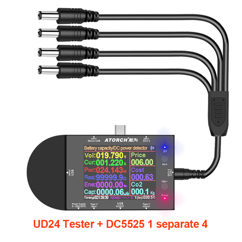 DC5.5 DC5525 couleur voltmètre numérique ampèremètre batterie externe détecteur de tension volt Amper batterie routeur compteur électrique ► Photo 1/6