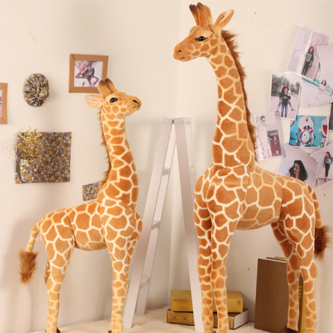35-120cm géant vraie vie girafe jouets en peluche de haute qualité animaux en peluche poupées doux enfants enfants bébé anniversaire cadeau chambre décor ► Photo 1/6