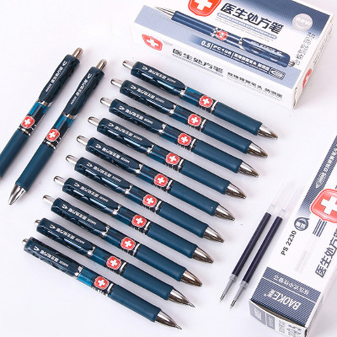 1 pièces 0.5mm docteur Gel Prescription stylo recharge grande capacité bleu noir encre stylo écriture papeterie bureau fournitures scolaires ► Photo 1/6