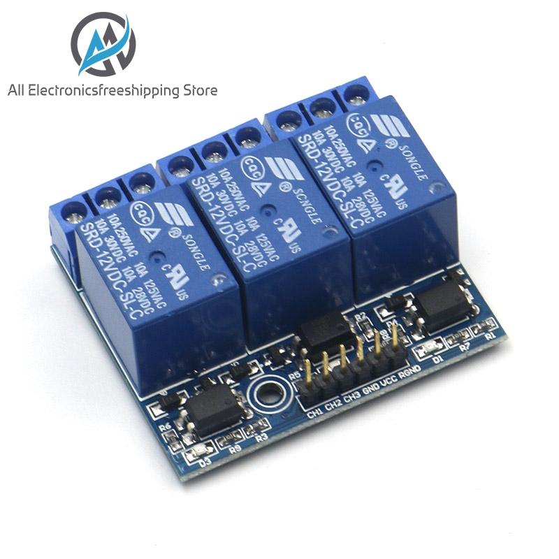 Module de relais 3.3V 5V 3 canaux 5mA avec Signal Compatible d'isolement optocoupleur ► Photo 1/6