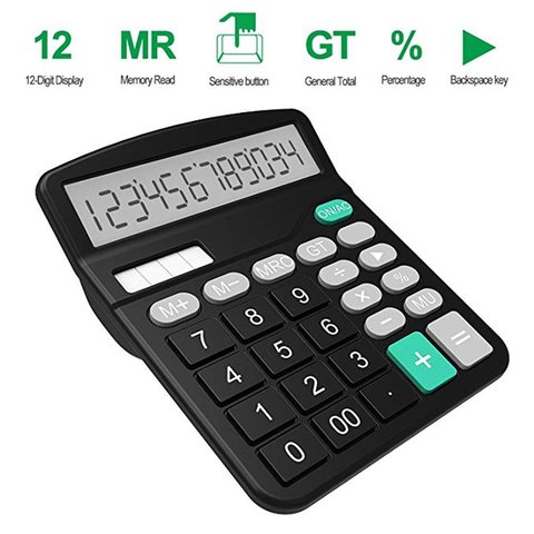 Bureau Finance calculatrice calcul plastique solaire ordinateur affaires Finance bureau calculatrice 12 bits bureau calculatrice bureau ► Photo 1/6