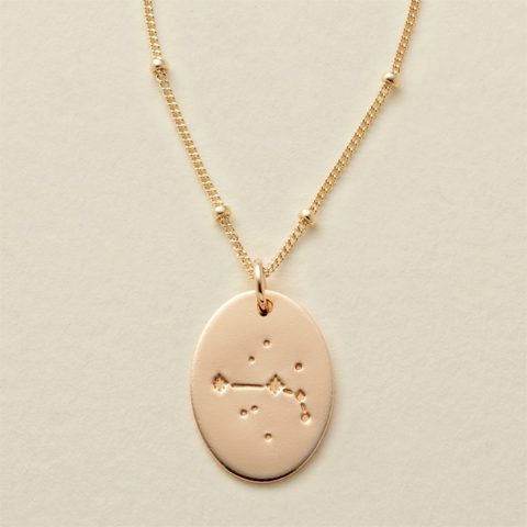 Zodiaque Constellations/Constellation ovale zodiaque collier disque collier cadeau pour les femmes ► Photo 1/6