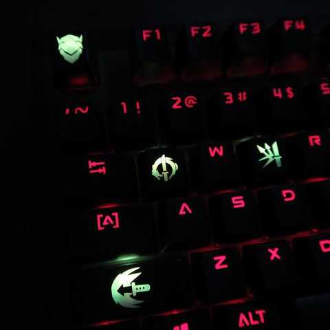 Capuchons de touches avec rétro-éclairage OW, 4 touches/ensemble, pour commutateurs MX, clavier mécanique ABS, pour Overwatch gamer Mercy DVA Genji Roadhog ► Photo 1/2