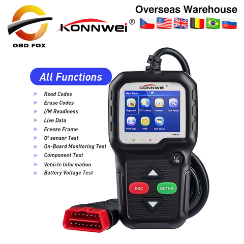 Konnwei KW680 code lecteur scanner Multi-langue complet obd2 fonction kw 680 En Russe voiture outil de diagnostic pk AD310 OM123 ► Photo 1/6