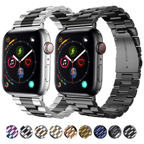 Bracelet de rechange en métal pour Apple watch 6 5 4 SE, 40mm 44mm, pour iwatch 3 2 1 42mm 38mm, en acier inoxydable, accessoires ► Photo 1/6