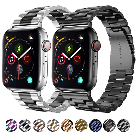 Bracelet de rechange en métal pour Apple watch 6 5 4 SE, 40mm 44mm, pour iwatch 3 2 1 42mm 38mm, en acier inoxydable, accessoires ► Photo 1/6
