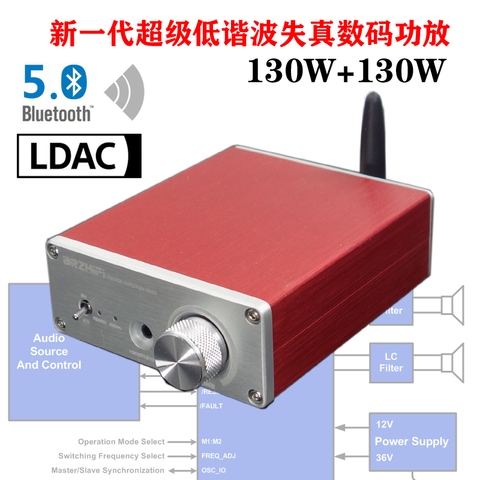 TPA3250 HIFI Bluetooth 5.0 carte amplificateur haute puissance amplificateur numérique 130W + 130W LDAC ► Photo 1/5