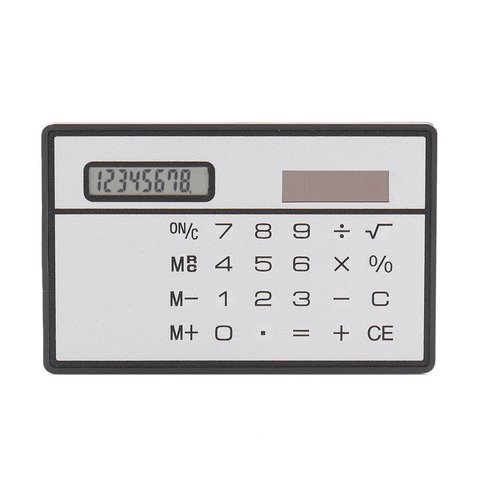 Calculatrice d'énergie solaire Ultra mince de 8 chiffres avec la Mini calculatrice portative de conception de carte de crédit d'écran tactile pour l'école de commerce ► Photo 1/6