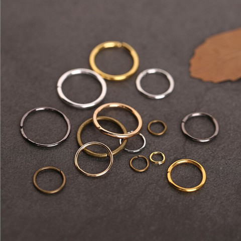 Anneaux de saut ouverts en alliage, cercle ouvert pour bricolage, boucles d'oreilles, Bracelets, collier, fabrication de bijoux, connecteurs 004, 4 5 6 8mm, 200 pièces/lot ► Photo 1/6