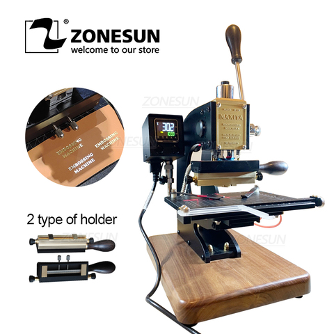 ZONESUN – Machine à estamper à chaud, Machine de bronzage, manuelle, avec curseur de positionnement pour cuir PVC ► Photo 1/1