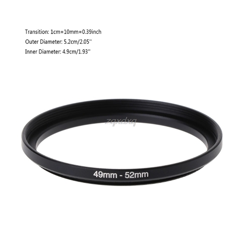 Adaptateur de lentille en métal, anneaux de filtre 49mm-52mm 49mm à 52mm, livraison directe O05 noir ► Photo 1/5