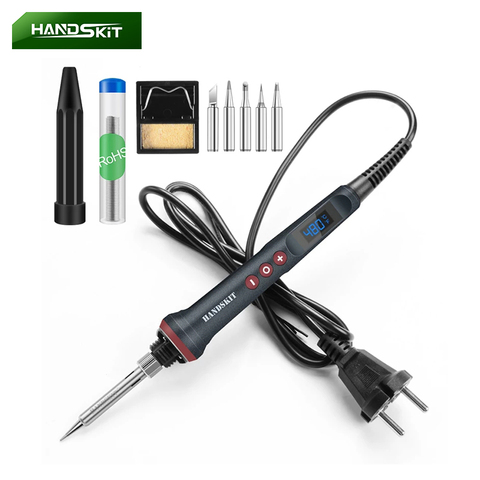 Kit fer à souder électrique Kit de fer à souder numérique 90w avec fonction de veille automatique chauffage en céramique PTC à quatre cœurs avec 5 pointes de soudage outils de soudage ► Photo 1/6