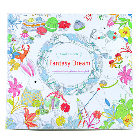 24 Pages rêve fantaisie édition anglaise coloriage livre pour enfants adulte kawaii soulager le Stress tuer le temps peinture dessin livre ► Photo 1/6