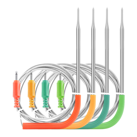 Inkbird-sonde barbecue à viande colorée, évalué pour BBQ, thermomètre numérique, capteur de viande, pour cuisson à domicile uniquement pour WIFI IBBQ-4T ► Photo 1/6