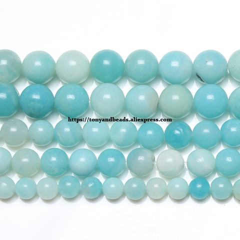 Perles de gemme Amazonite bleu clair de nouveauté 15 