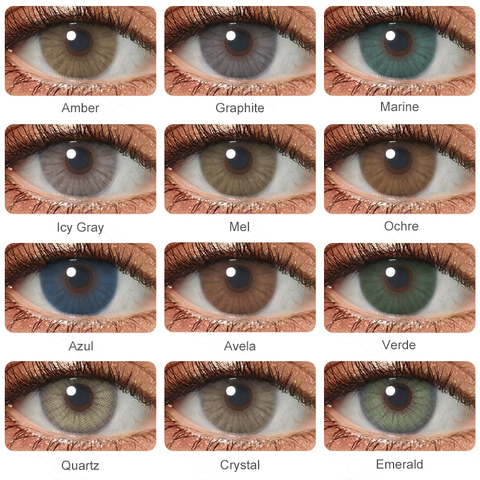 2 pièces/paire de lentilles de Contact couleur naturel brillant cosmétique lentilles de Contact avec lentilles de Contact colorées pour les yeux gris bleu annuel ► Photo 1/6