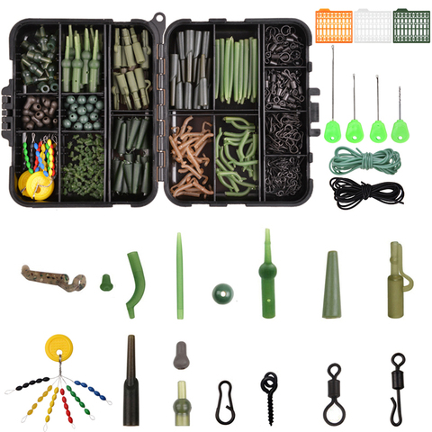 Kit d'accessoires de pêche à la carpe mat, pivot, manchon souple Anti-emmêlement, connecteur, terminal, matériel ► Photo 1/6
