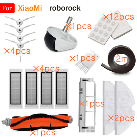Pièces de rechange pour aspirateur Robot XiaoMi 2 Roborock S50 S51 S55 S5 S6, filtre HEPA, accessoires en tissu pour brosse principale et brosse latérale ► Photo 1/6