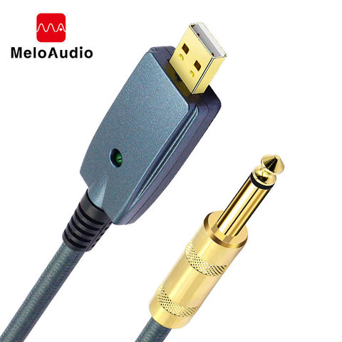 Câble USB vers guitare, Interface mâle vers Jack 6.35mm, accessoires de guitare électrique, connecteur Audio, adaptateur de cordon pour Instrument 3M ► Photo 1/6