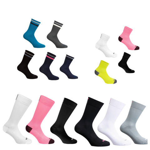 Nouveau 4 Style confortable respirant vélo de route chaussettes hommes femmes Rapha cyclisme chaussettes Calcetines Ciclismo Compression course ► Photo 1/5