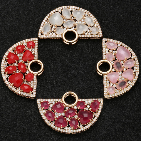 ZHUKOU – connecteur en cristal de zircone cubique, pour collier et Bracelet, bijoux faits à la main, 23x36mm, modèle VS398 ► Photo 1/6