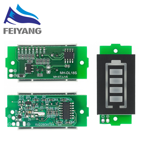 Indicateur de capacité pour batterie au lithium 1S 2S 3S 4S 3.7V module 4.2V Affichage bleu Testeur de batterie de véhicule électrique Li-ion ► Photo 1/6