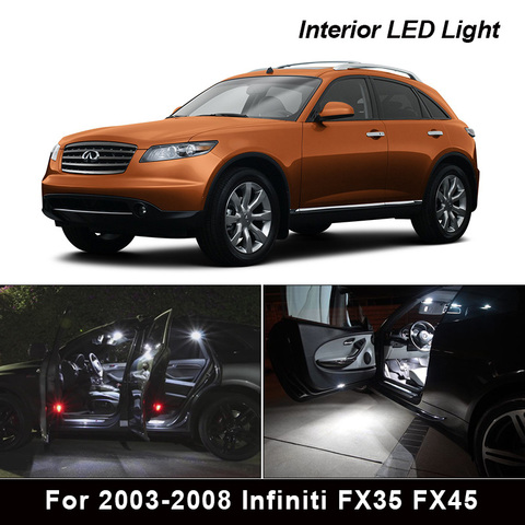 Kit de lumières intérieures LED bleues, 14 pièces, Infiniti FX35 FX45 Premium, pour porte, carte, dôme, coffre de plaque d'immatriculation, 2003 – 2008 ► Photo 1/6