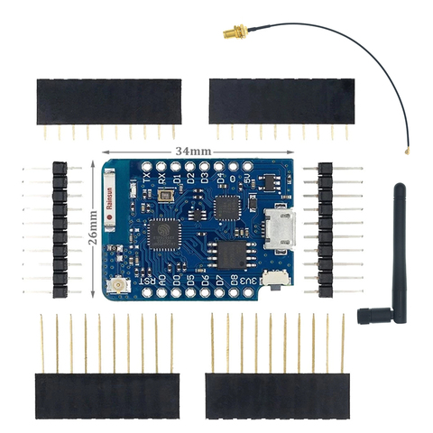 WEMOS – Micro-carte de développement WIFI D1 Mini Pro avec 4 Mo ou 16 Mo, connecteur d'antenne externe ESP8266, ESP-8266EX, CP2104, basé sur NodeMCU, ► Photo 1/6
