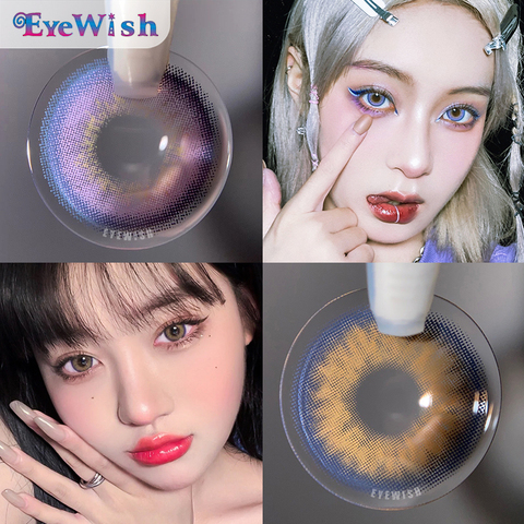 EYEWISH-1Pair(2 pièces) 9 Ton Série Lentilles Lentilles De Contact Colorées pour Les Yeux Beauté Cosmétique Lentilles Multicolore Lentille De Couleur des Yeux ► Photo 1/6